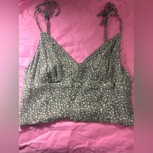 American eagle tank, size small , green with white flowers